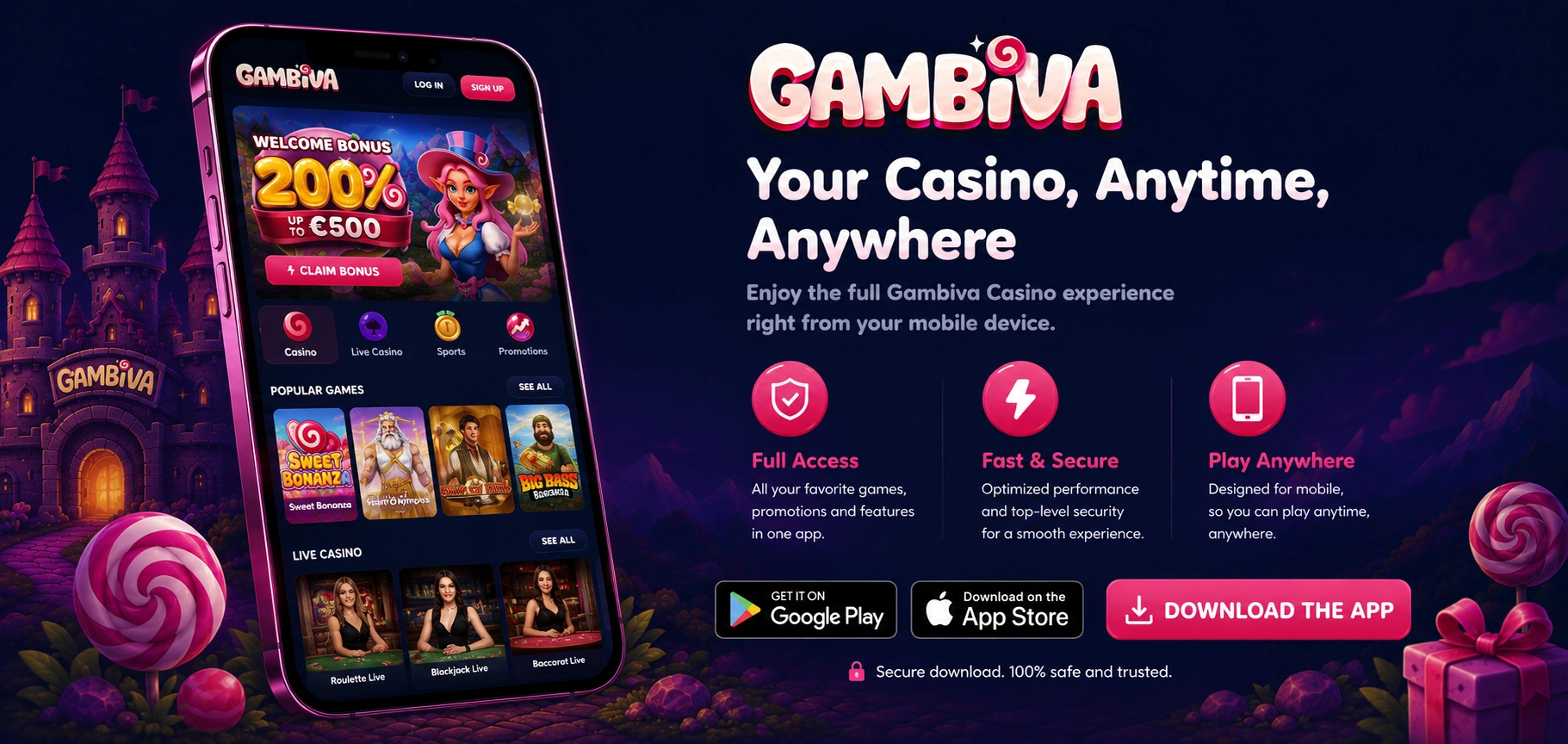 Gambiva Casino App-schermafbeelding
